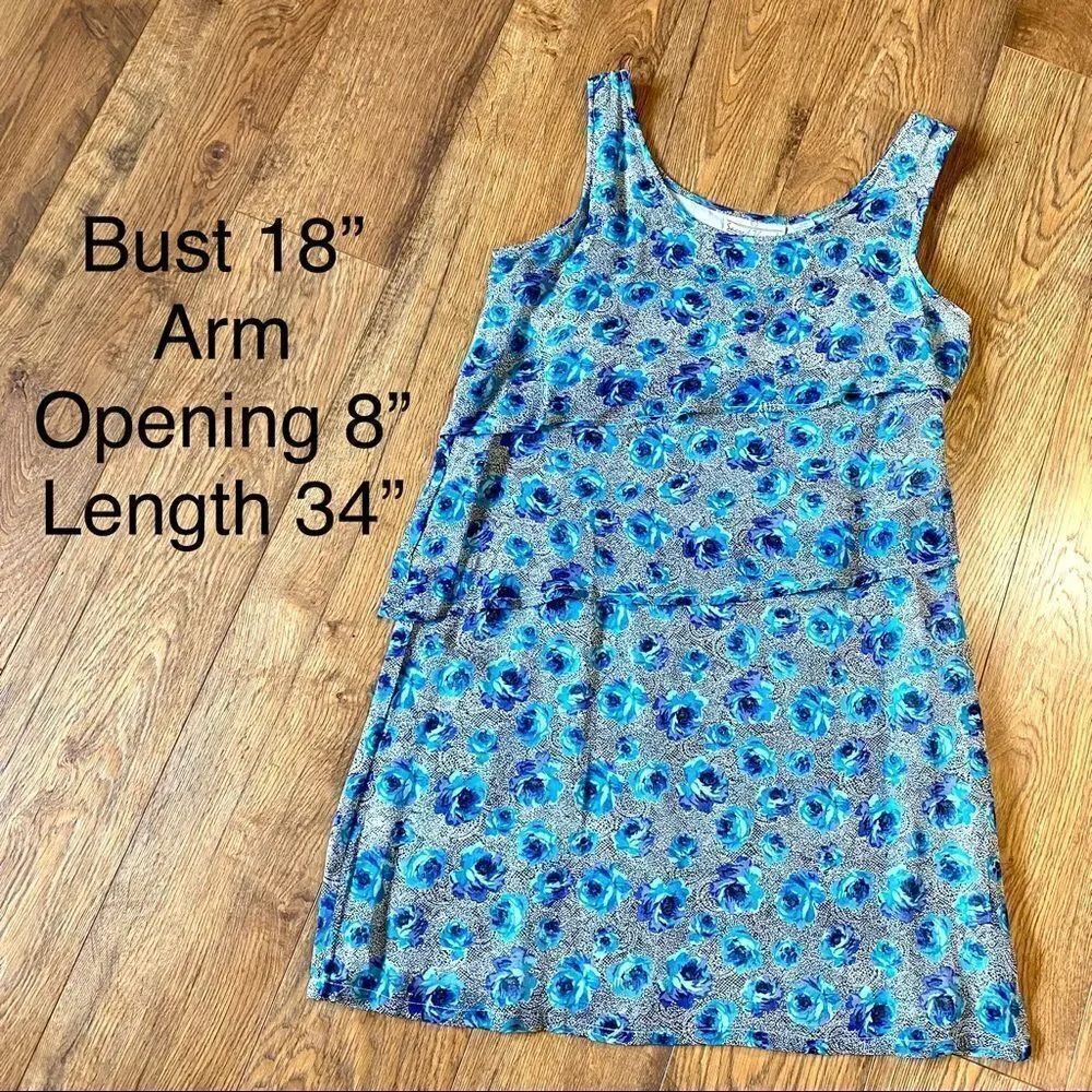 SACRED THREADS BOHO SYMMETRICALLY LAYERED FLORAL DRESS S/M NWT